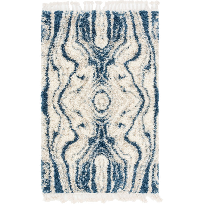 Tapis bleu Mitzy, Rectangle 5 pi 1 po x 8 pi