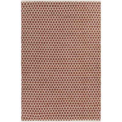 Costa Cotton Geometric Area Rug in Rust/White