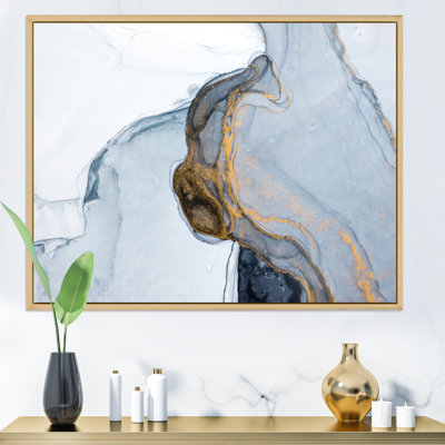 Luxe luxueux or gris marbré, art sur toile moderne