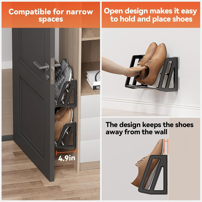 4-pack Wall Mount Shoe Rack