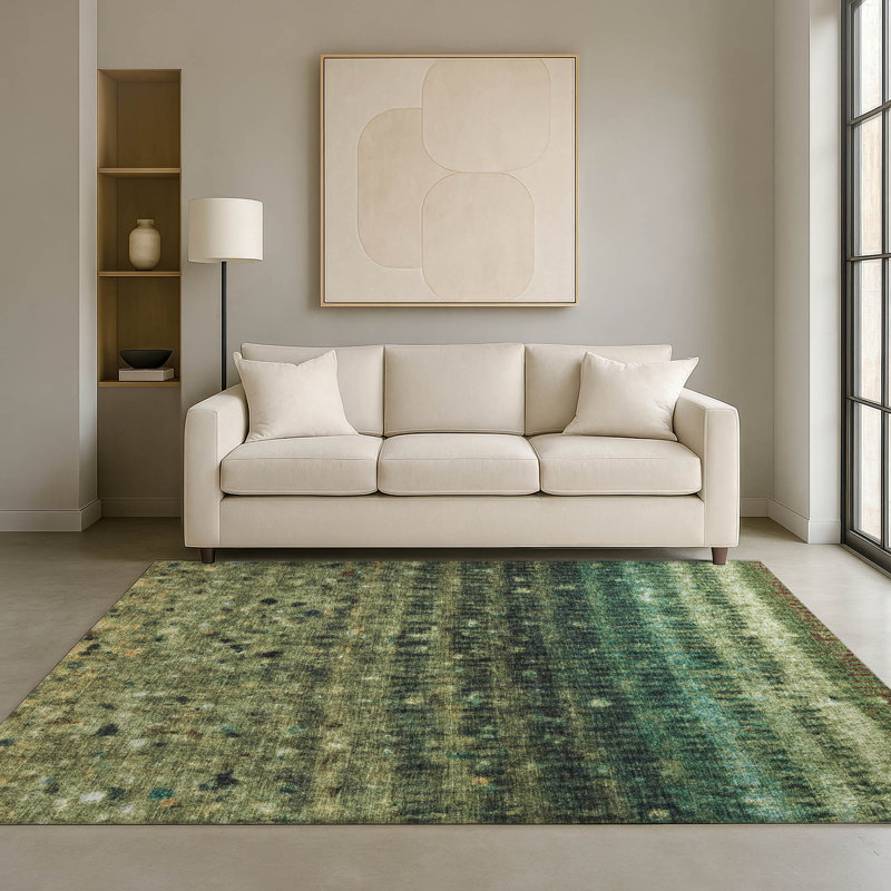 Tapis de qualité supérieure lavable à la machine Mayfield, Fougère, 10 pi x 14 pi