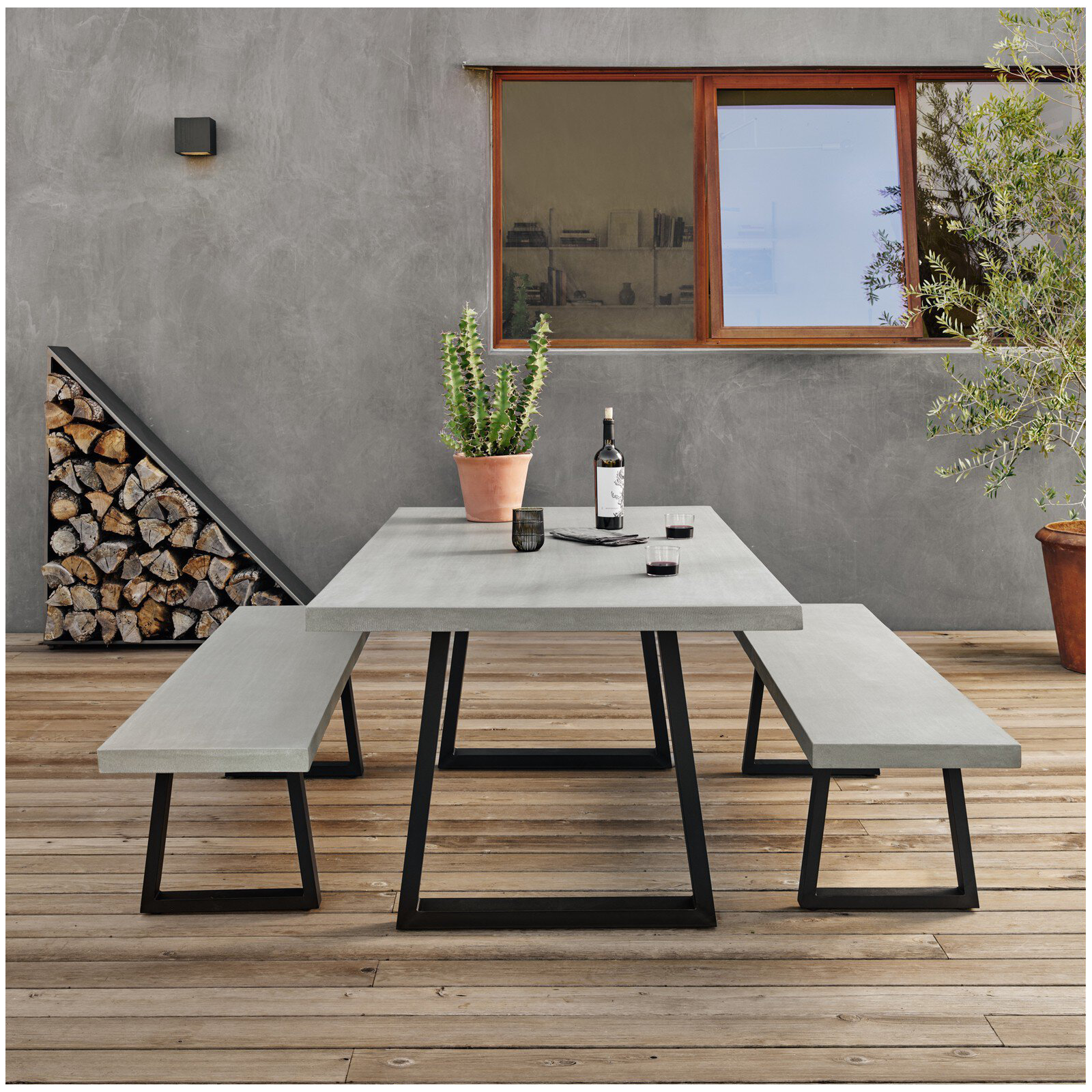 72.75'' Iron Outdoor Bench