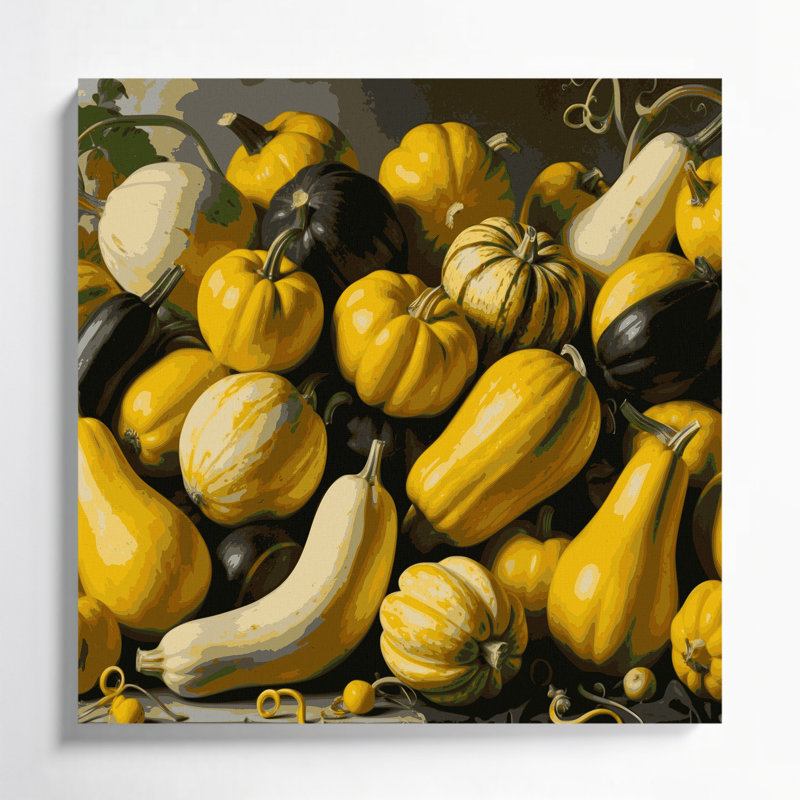 Art mural sur toile, "Légumes jaunes", H 16 po x l 16 po