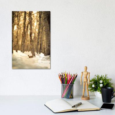 Squirrel In A Deep Snow by Nik Rave - Wrapped Canvas Print