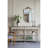 63X19.5X35.5" Three-Tiered Wooden Console Table With Distressed White And Beige Finish