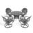 All-Weather 5 Table And Chair , Aluminum, 35.43" Round Table, 4 Swivel Chairs, Black, To Weather Changes, Comfortable Outdoor Dining Furniture, Cast-1477924234