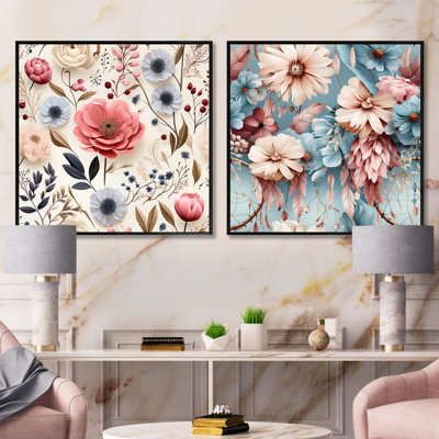 Arda - Floral Square Collage Set Of 2