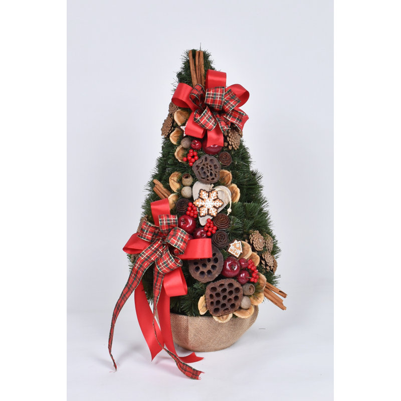 Kratka Artificial Pine Christmas Tree, 2.46ft H x 1.15ft W x 1.15ft D