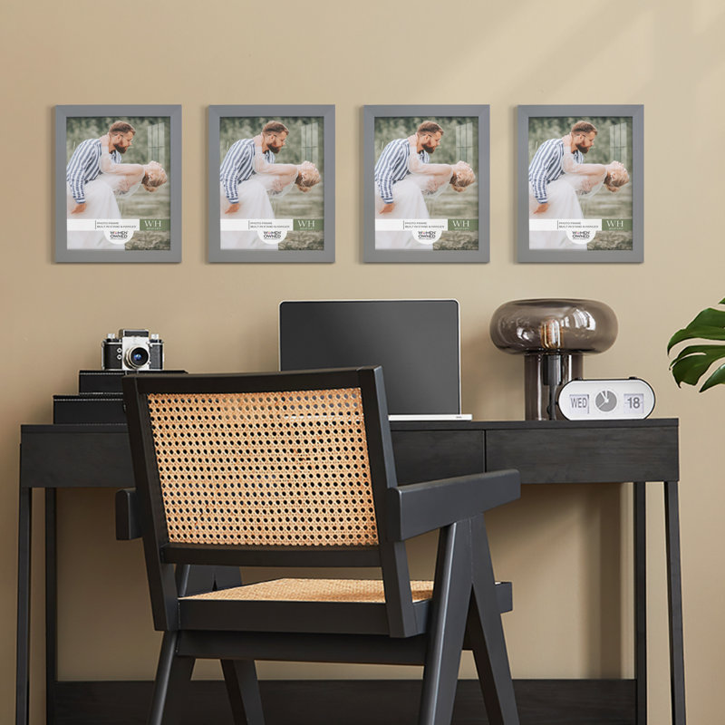 Wood Picture Frame - Set of 4, Gray, 8" x 10"