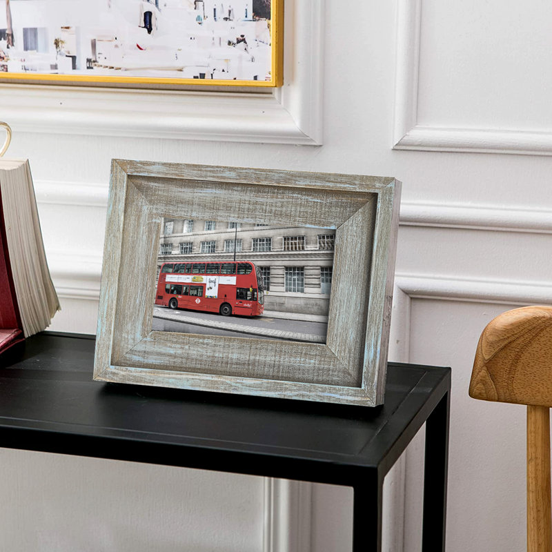 Lameer Solid Wood Picture Frame, Rustic Brown