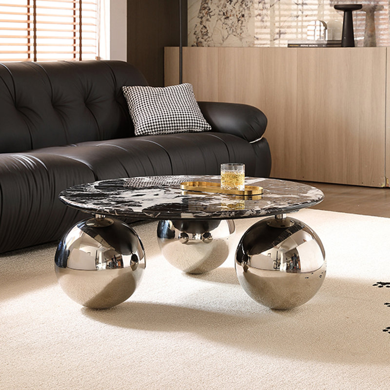 Table basse simple en marbre, H 14,2 po x L 31,5 po x l 31,5 po