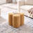 Leiani 18.5" Wide Boulce/Velvet/Linen Upholstered Ottoman-1545508554