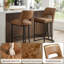 Tabouret de bar moderne en similicuir avec structure en métal, tabourets de bar modernes à hauteur de comptoir avec dossier découpé, ensemble de 2-720821086