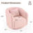 Boucle Polyester Upholstered Swivel Armchair-1201399728