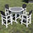 Outdoor Bar Chairs - High Top Patio Table And Stools Of 5 Versatile For Garden, Pool White Gray 4 Noise Reduction White/Gray