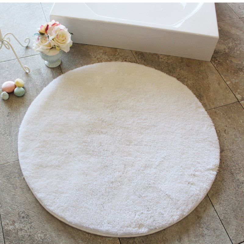 Tapis de bain en acrylique de qualité supérieure, 35,4 po de diamètre | 100% acrylique antibactérien, hauteur des poils de 0,7 à 1,2 po | Dessous antidérapant, lavable à la machine à 86 ° F | Doux, durable et élégant pour la sécurité et le co