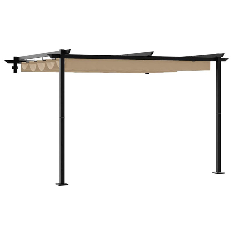  Wall Mounted Gazebo Anthracite Steel, Taupe, 300" H x 300" W x 300" D