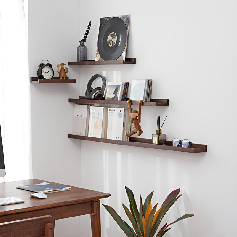 Solid Wood Floating Wall Shelf, 1.57” H x 47.24” W x 5.9” D