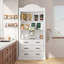 Armoire de salle à manger verticale 79,5 po H 79,5 po avec 4 tiroirs et tablettes