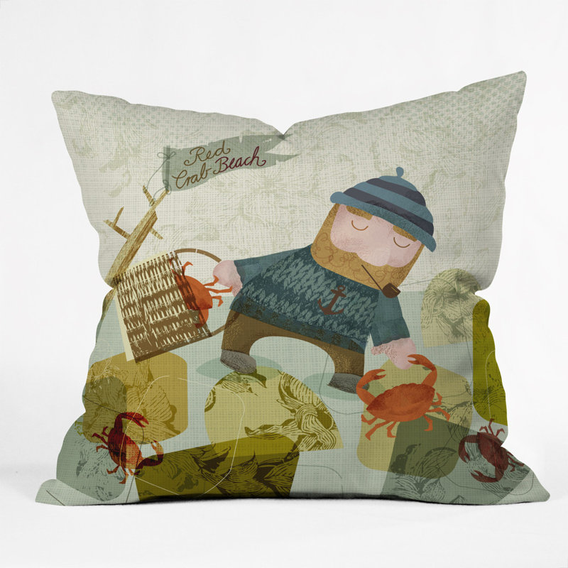 Coussin décoratif en polyester London Crab Walk, 20 po x 20 po