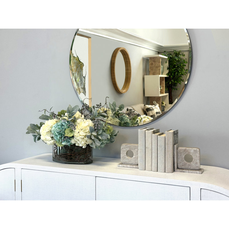 Assorted Hydrangea Floral Arrangement in Glass Pot