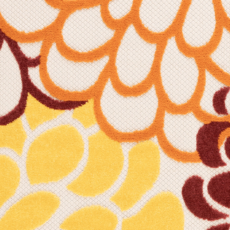 Shameekia Rectangle Shameekia Area Rug, Yellow/Red/Orange, Rectangle 9 pi x 12 pi
