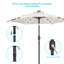 Parasol de marché éclairé 90 po Kanila-1235058437