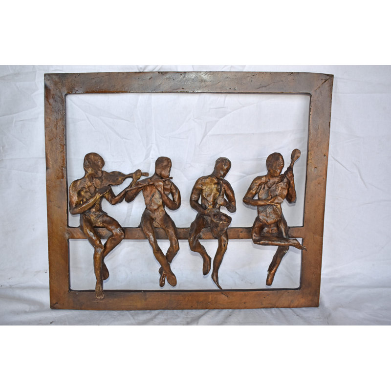 Statue cadre en bronze Engemann Musisans - Taille: L 21 po x l 25 po x H 4 po.