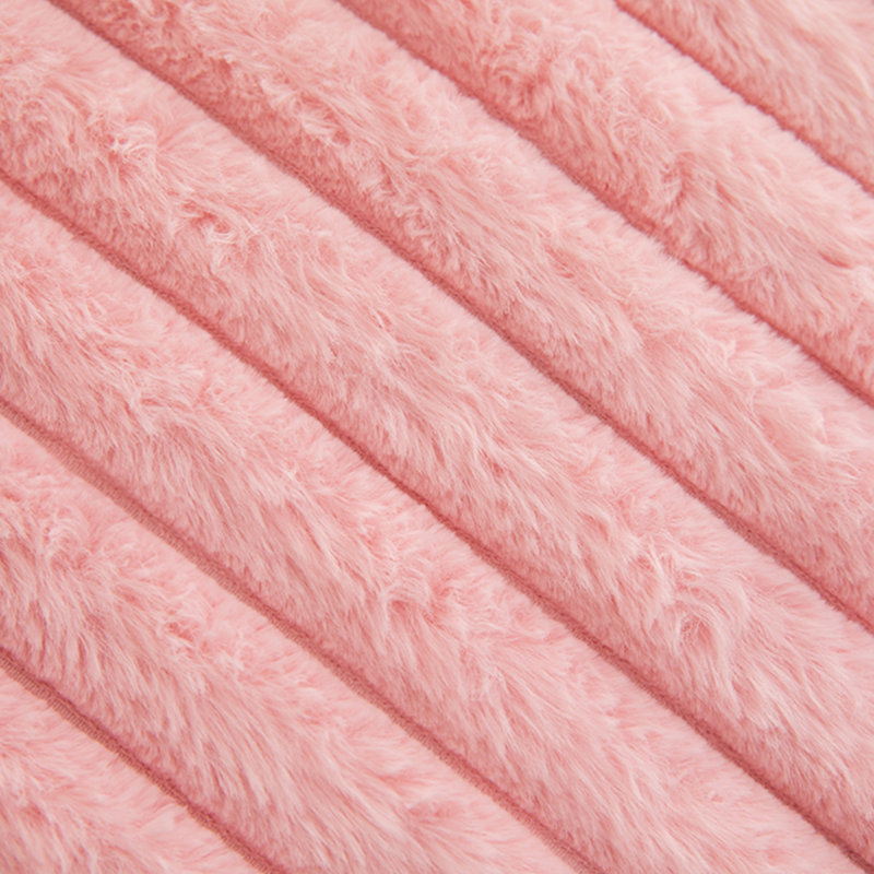 Pouf rond à rayures, Rose, 20"