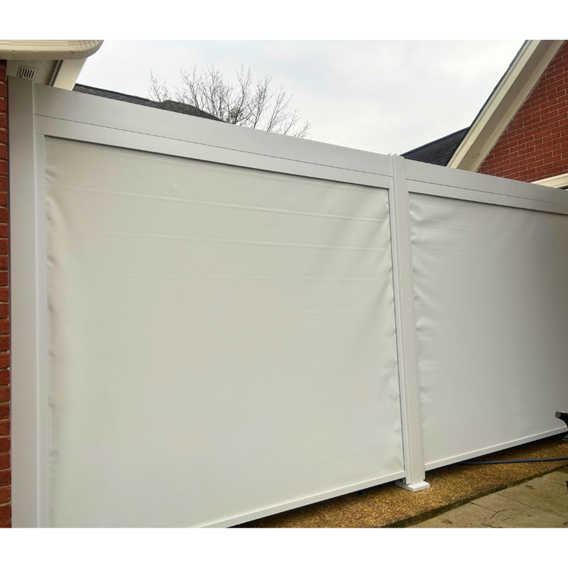 Motorized Wind/Sun Resistant Screen, 108" Width, White, 98" H x 148" W x 4" D