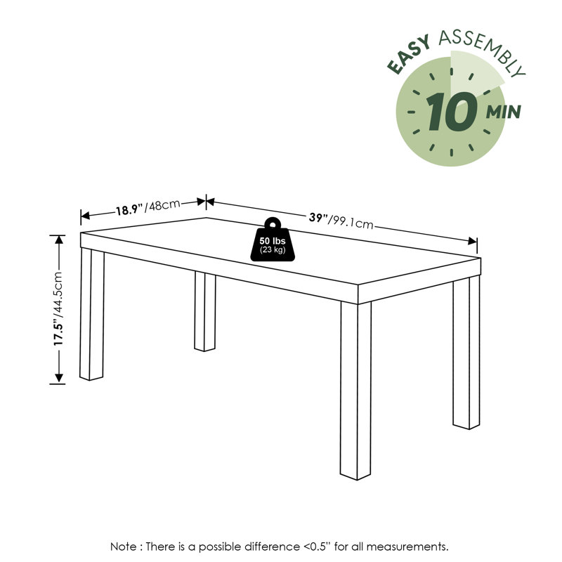Table basse Malony, Noir