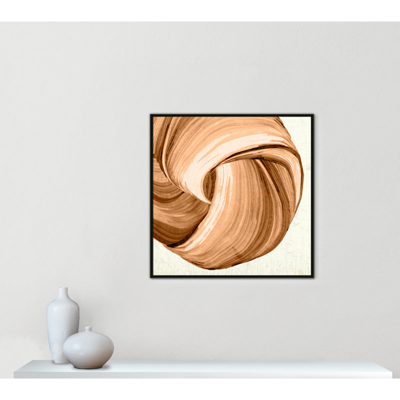 Impression orange Tango II par Casa Fine Arts, L 37,5 po x H 37,5 po, Toile avec cadre, Flottant espresso