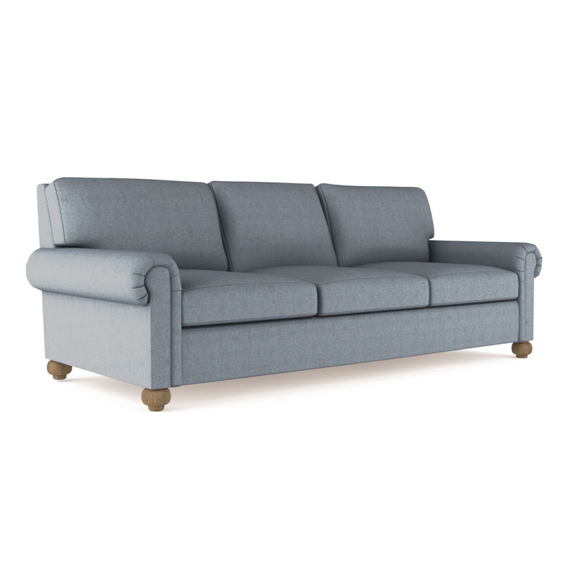 Canapé Leroy, H 36 po x l 96 po x P 49 po, Brume moelleuse en velours, Patiné