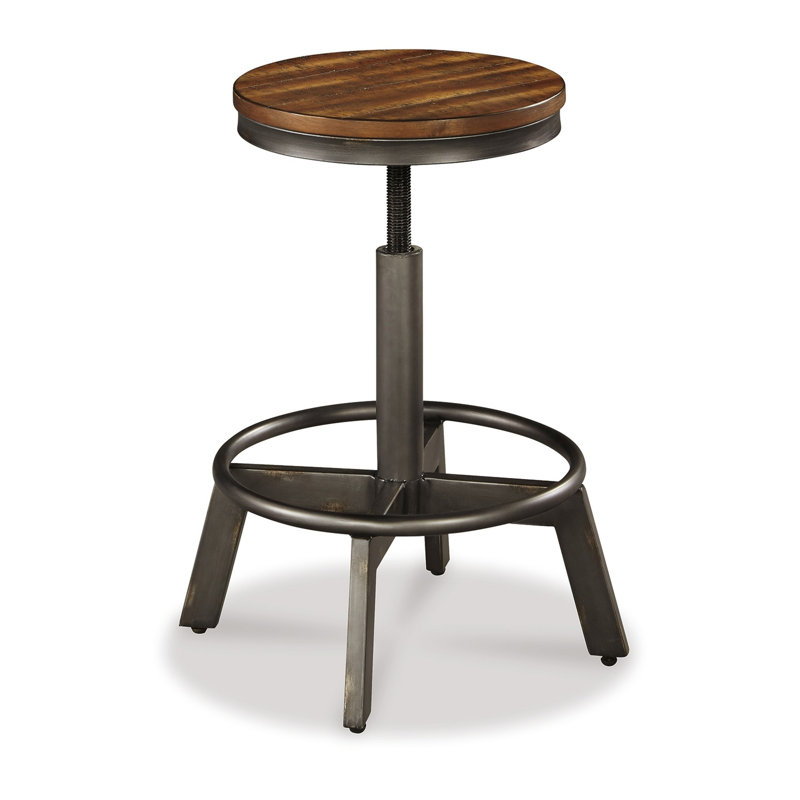 Jin Swivel Counter Height Stool Set Of 2, Dining Adjustable, Brown