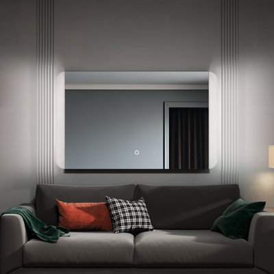 LED Backlit Frameless Lighted Bathroom Vanity Mirror Wall Mirror, Tempered Glass, 3 Colors Temperature & Dimmable, with UL, RoHS, ETL & 3-Year Warranty