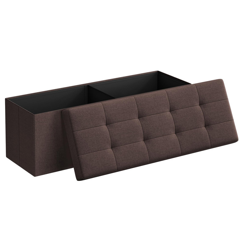 Banc de rangement avec repose-pieds 43 pouces, Brun