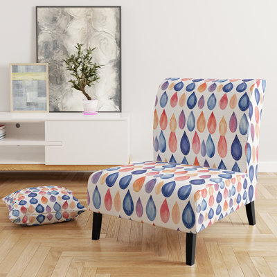 Fauteuil de chambre Boho - Fauteuil de chambre bleu et orange Teardrops Blue
