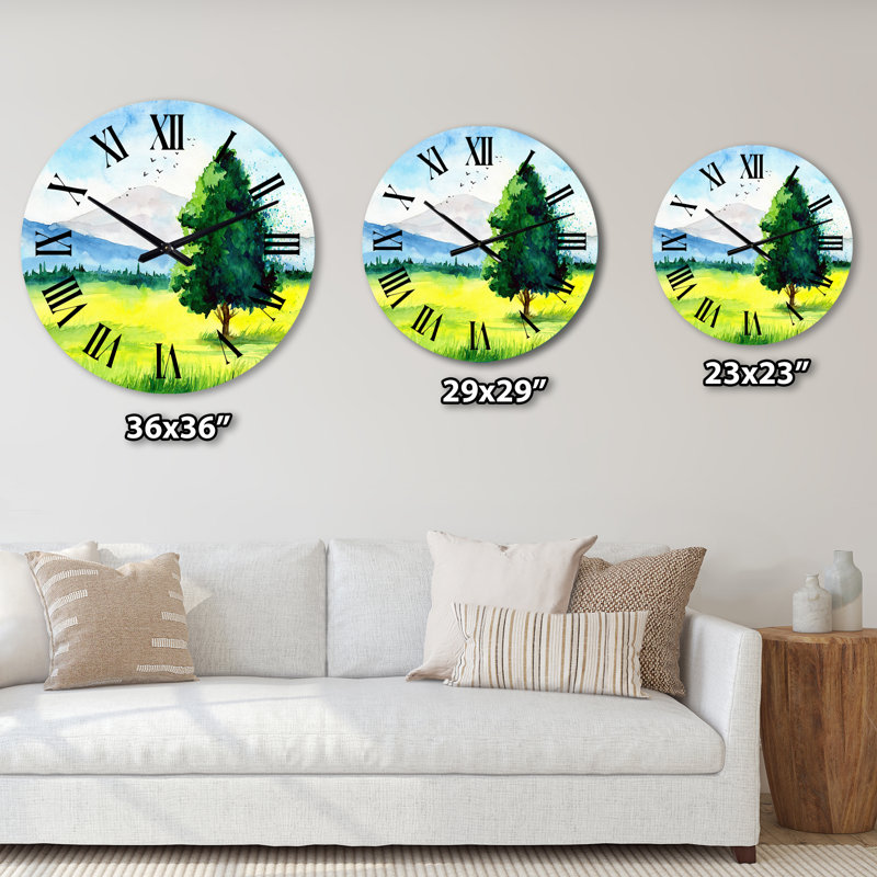 Horloge murale «The Field With The Beautiful Tree», Moyen