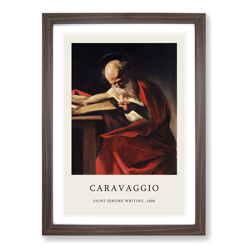 Saint Jerome Writing by Caravaggio - Picture Frame Graphic Art, 36cm H x 27cm W x 2cm D