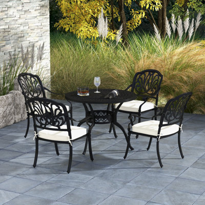 Deneise Round 4 - Person 100cm Long Dining Set with Cushions
