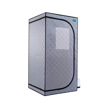 Tente de spa portative à vapeur grise Mini Plus avec générateur et télécommande. Facile à assembler. Chauffez rapidement. . Imperméable et isolant. Chaise. Débit 360. Système. Siège pliable pour améliorer la peau Glow Gen. Simple