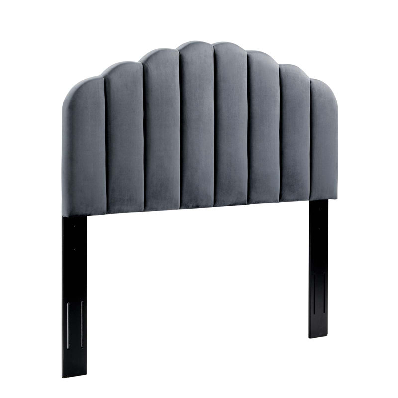 Veronique Performance Velvet Headboard, Charcoal, Twin