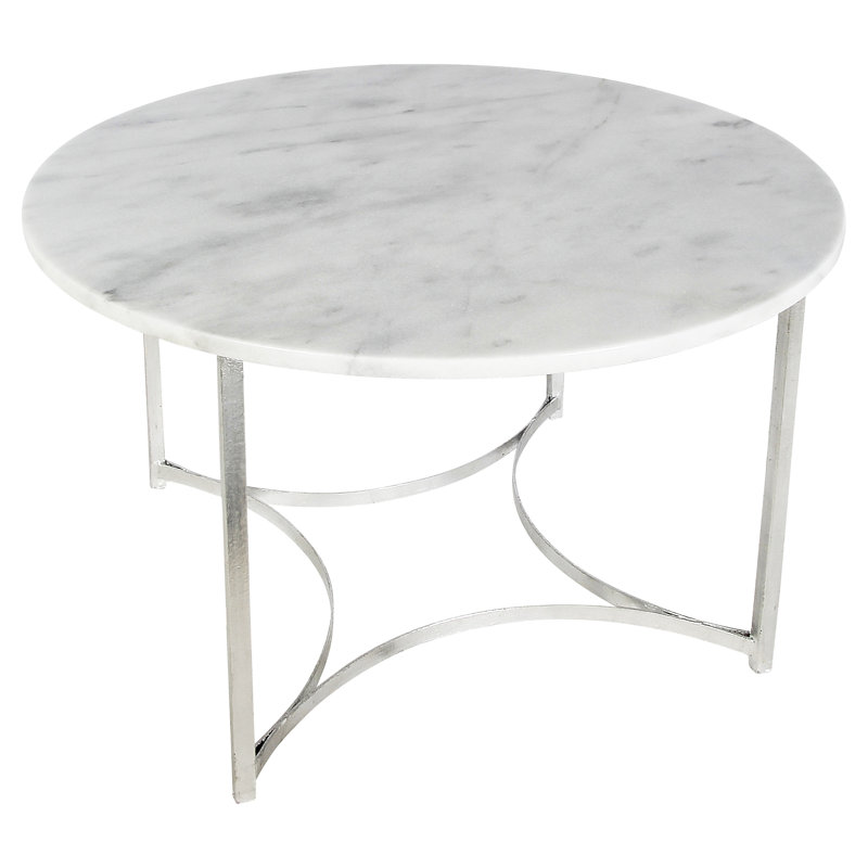 Table basse Web Frame, Marbre de Carrare, Feuille d'argent