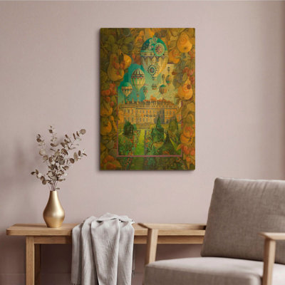 « Survol de l'Angleterre », tableau mural en métal doré de David Galchutt, 40,6 x 61 cm