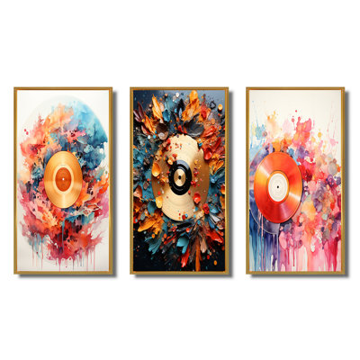 " Colorful Vinyl Grooves " 3 - Pieces