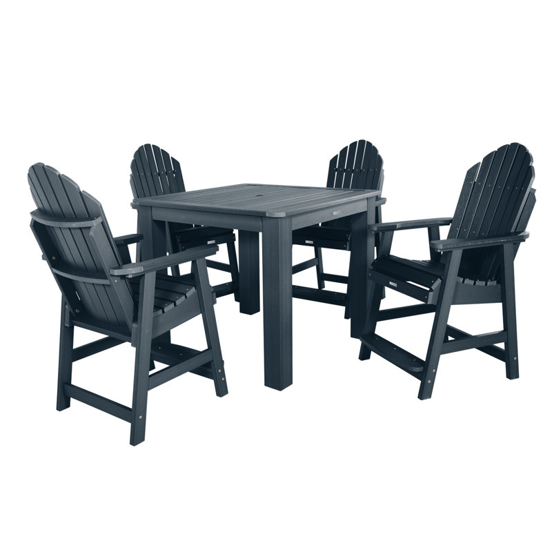 Anette 4-Person 42" Square, Counter-Height Dining Set, Federal Blue