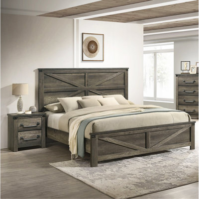 Ensemble de 3 pièces pour lit de taille très rustique gris rustique