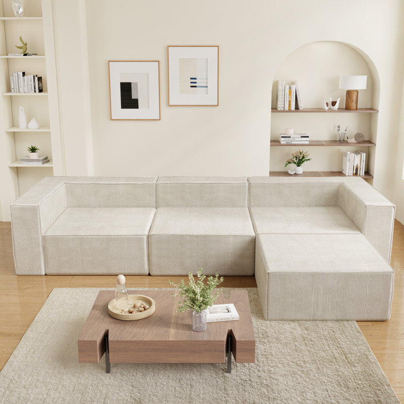 4 Seater Corduroy Sofa