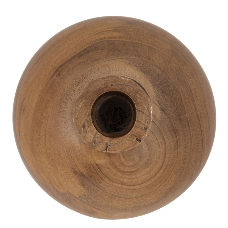 Rodiguez Solid Wood Table Vase, Brown