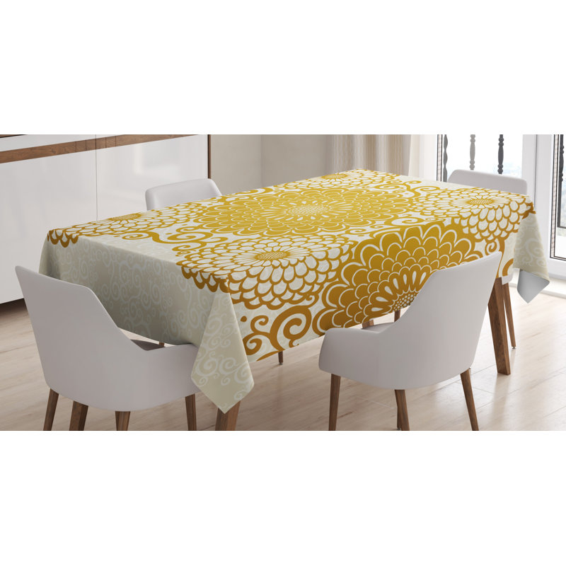Mandala Dining Room Kitchen Tablecloth, 84" L x 60" W